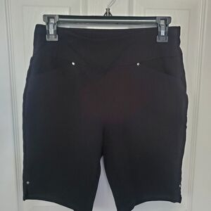 INC International Concepts Black Pull-On Stretch Bermuda Shorts